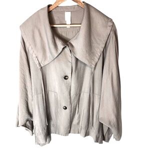 Wynne Layers Sz XL Lagenlook Jacket Lightweight Beige Neutral Loose Classic